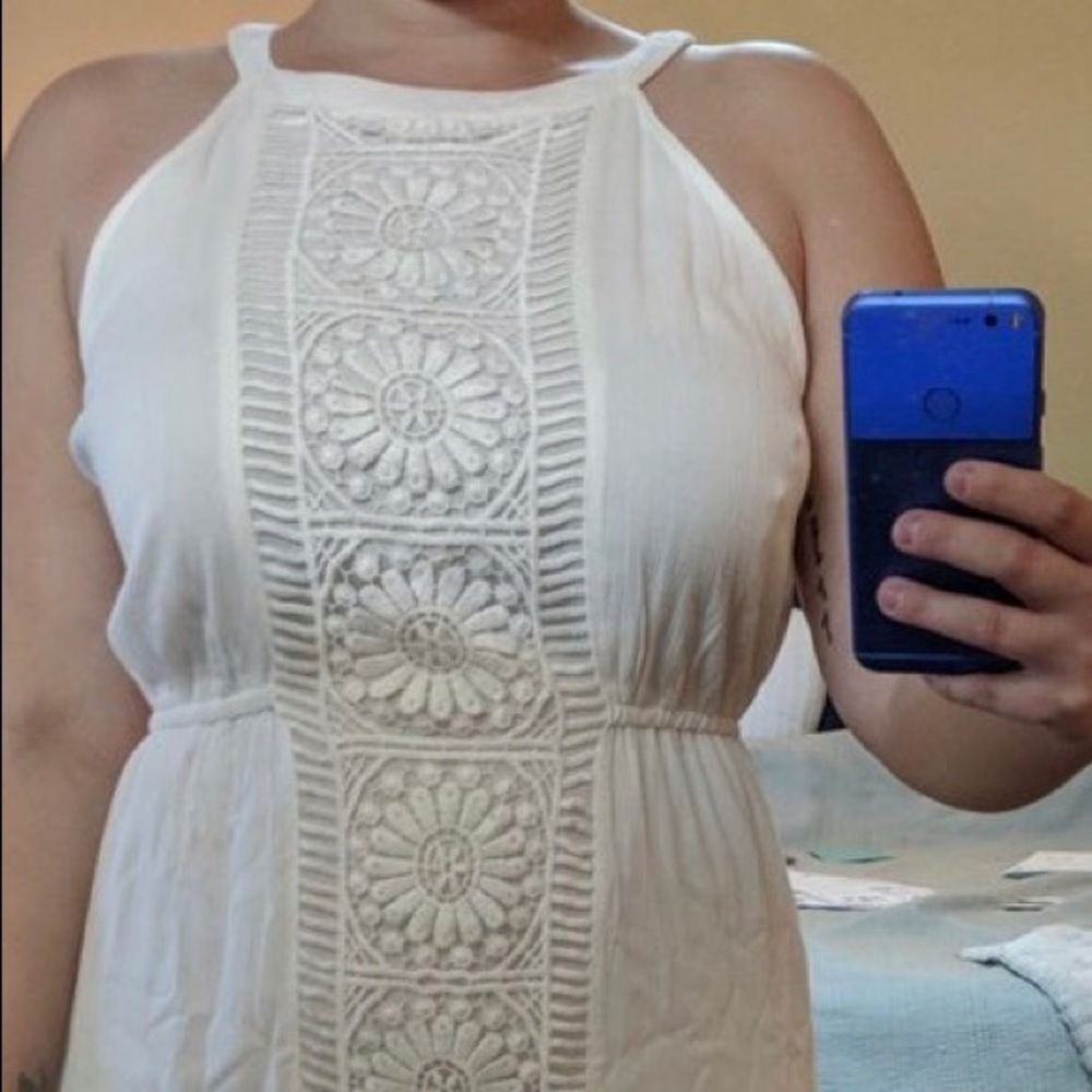 Skies are Blue Kinsey Crochet Detail Maxi Dress